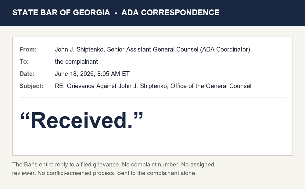 John J. Shiptenko Told Me to Use My Own Voice-to-Text Tool. I Filed the Grievance He Said I Could File.